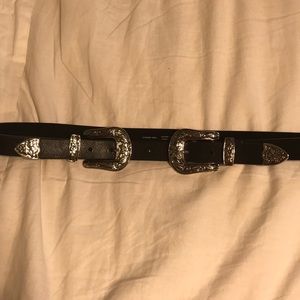 Brand New Double Buckle Silver Belt
